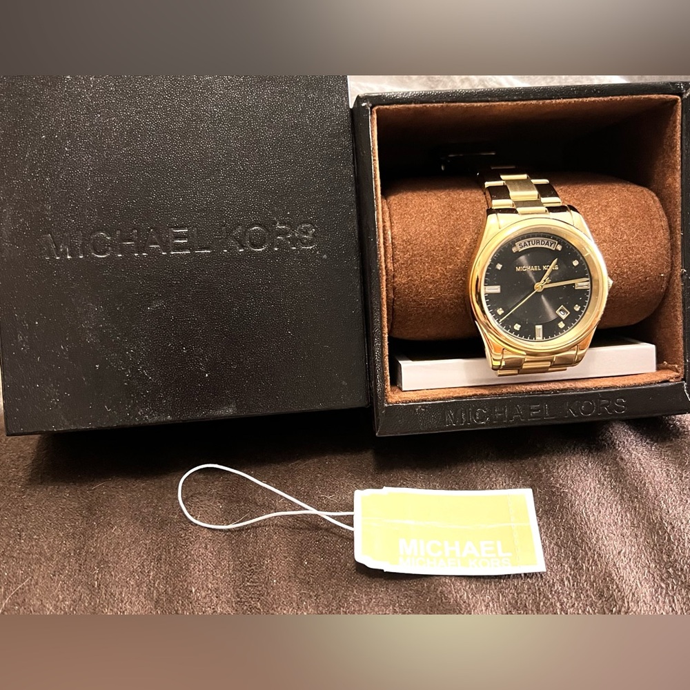 Michael Kors Colette Onyx Gold-tone Watch